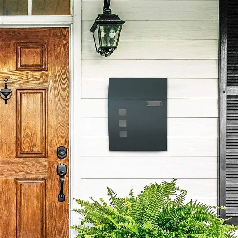 AEE4-Wall Mounted Post Box - Waterproof Mailbox For Outside Secure Letter Box For Home,Letter Box Wall Mounted Postbox