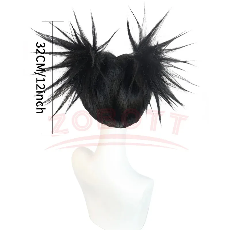 l2025l Новый Jujutsu JJK Манга Choso Косплей Парик Аниме Jujutsu Kaisen Черный Двойной Хвост Наклейка Для Волос Итадори Юджи Хэллоуин Wi