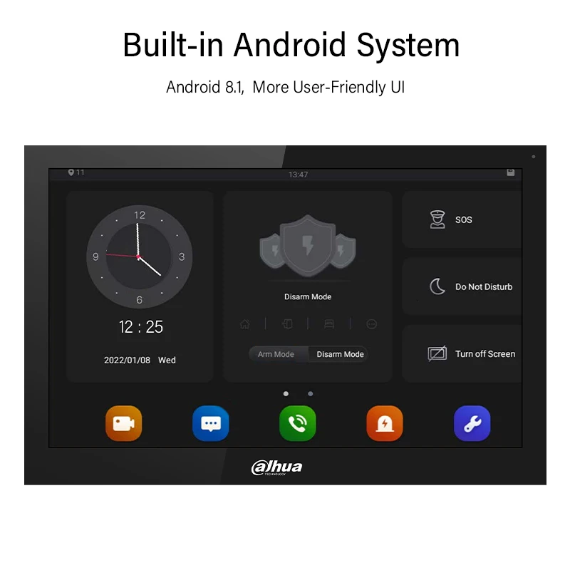 Dahua Original Android IP & Wi-Fi Indoor Monitor 10'' Touch Screen IP Camera Monitor With PoE RS-485 Port MultiLang  VTH5341G-W