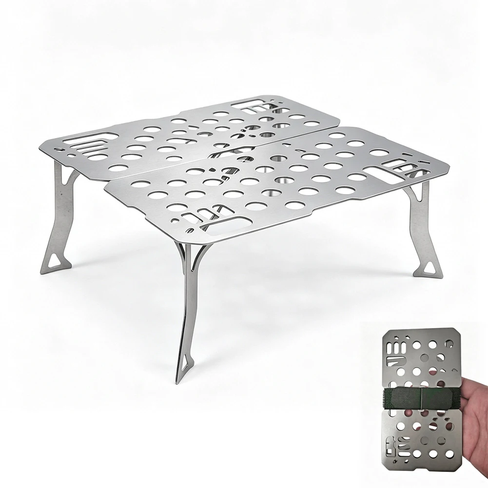 

Lightweight Portable Outdoor Titanium Mini Table - Compact & Pocket-Sized Folding Table for Hiking, Camping, and Travel