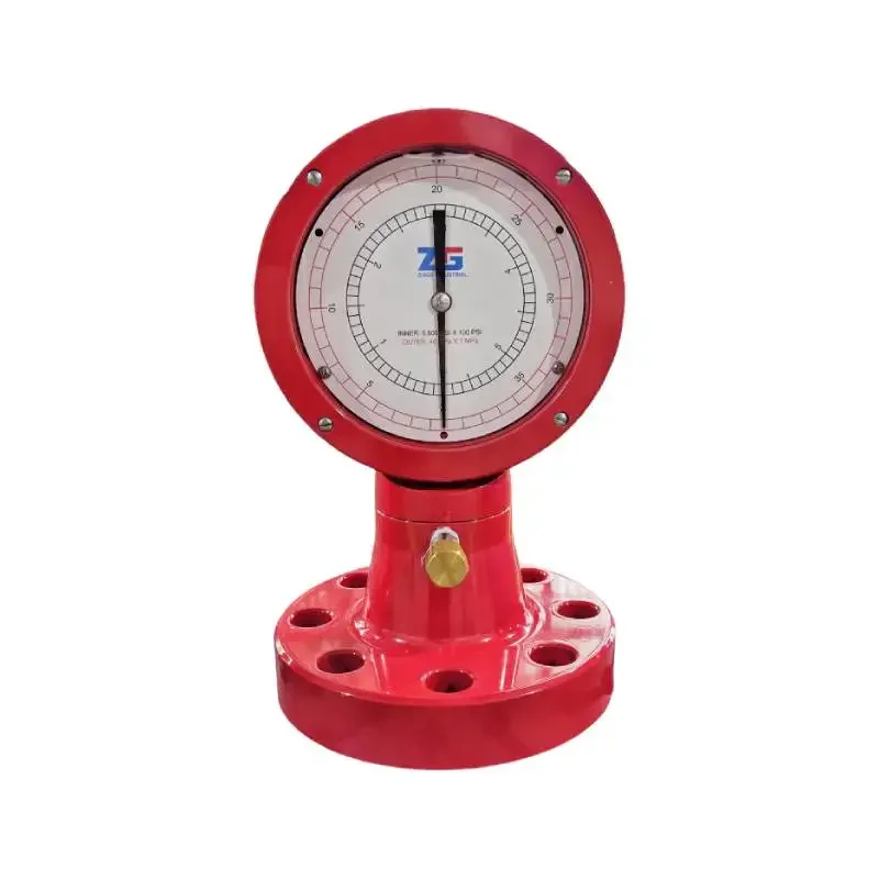 ZG flange type 6 inches oil filled pressure gauge for mud pump and manifold