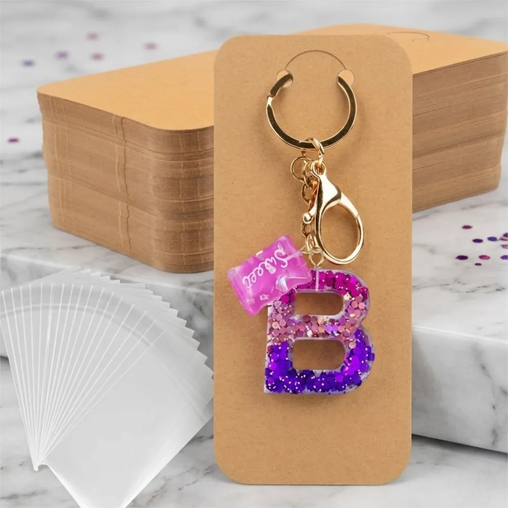20Pcs Keyrings Paper Cards Keyring Paper Card Packing Display Holder For Necklaces Jewelry Packaging Organizers Small Businesses