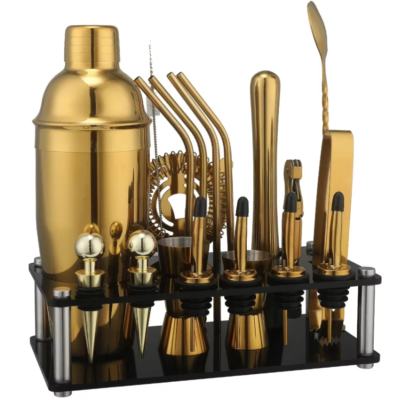 

Portable Shaker Shaker Jig Professional Bar Accessories with Straw and Stand