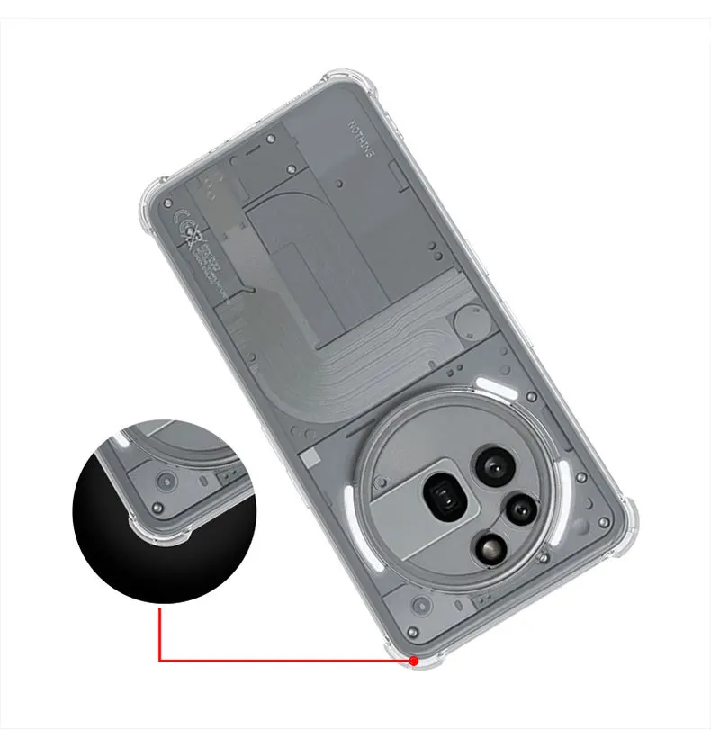 سميكة الغبار كيس الهواء حالة شفافة ل لا شيء الهاتف 3A برو 2A زائد الهاتف 3 CMF الهاتف 1 2 برو غطاء واضح