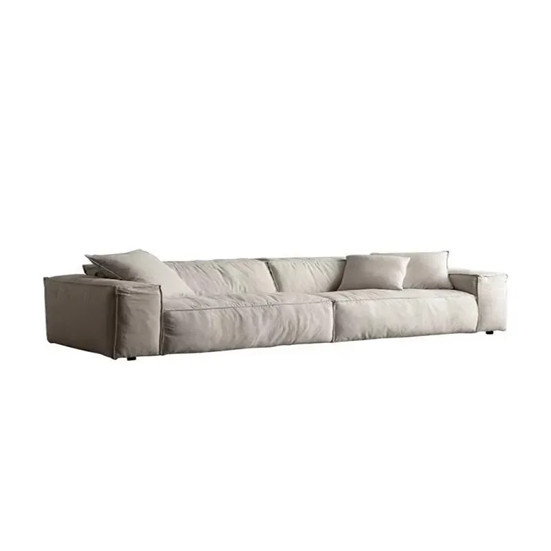 

Fabric Modular Sofa for Simple Living Room High-End Cotton Linen Straight Row Tofu Cube Design Armless Detachable