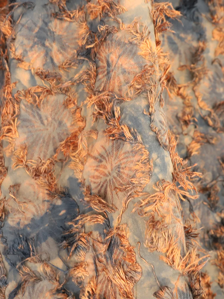 Tassel Tie Dye Fabric Jacquard Cotton Linen Odzież na metry Materiał do majsterkowania Odzież Tkanina do szycia Hurtownia tkanin