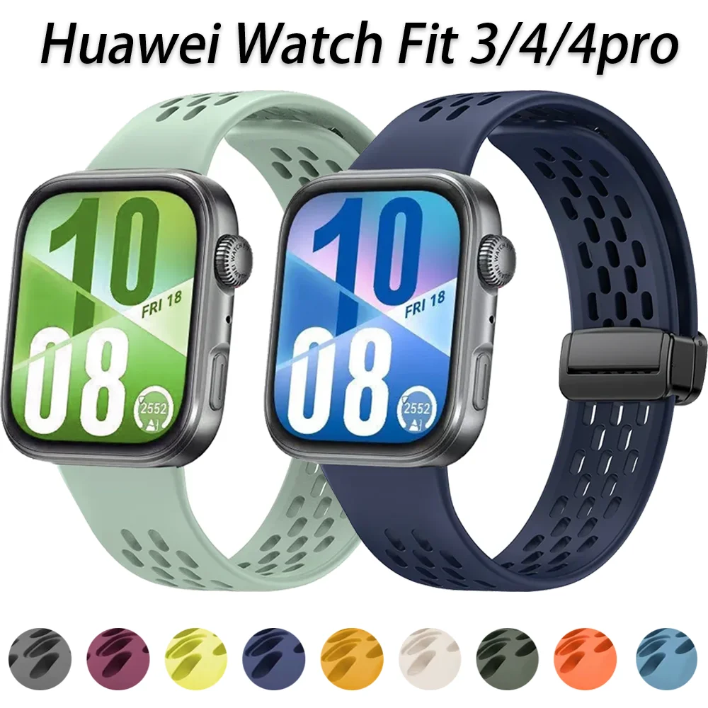 Cinturino sportivo in silicone per Huawei Watch Fit 4 3 Cinturino magnetico morbido per Huawei Watch Fit 4Pro Comoda cintura Correa
