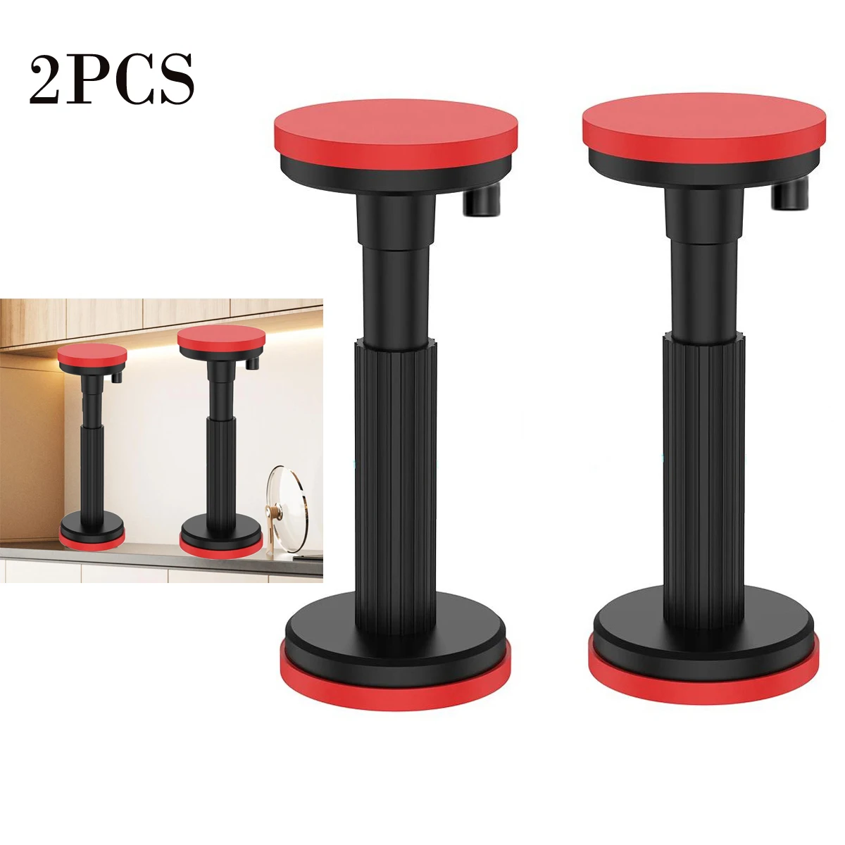 2pcs Labor-Saving Telescopic Support Rod Cabinet Drywall Construction Extensible Lifting Tool Lifter Rod 200kg Load Bearing