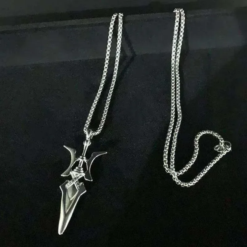 Fashion Gothic Sword Weapon Pendant Necklace Men Women Punk Hip Hop Trend Cool Jewelry Gift