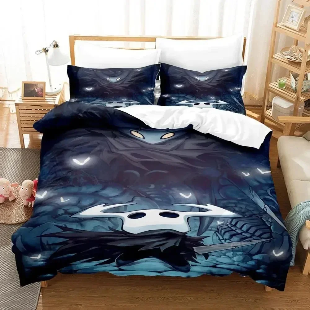 

3D Print Anime Game Hollow Knight Comfortable Duvet Quilt Cover Pillowcase Bedding Set Children Bedroom Decoration Home Textile