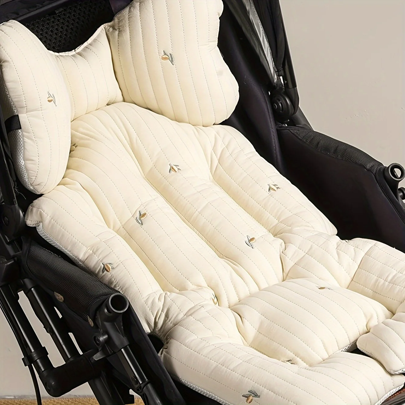 Thick Youngsters Stroller Seat Cushion Pad Premium Polyester with Plush Padding Ergonomic Support Soft Padding for Youngsters