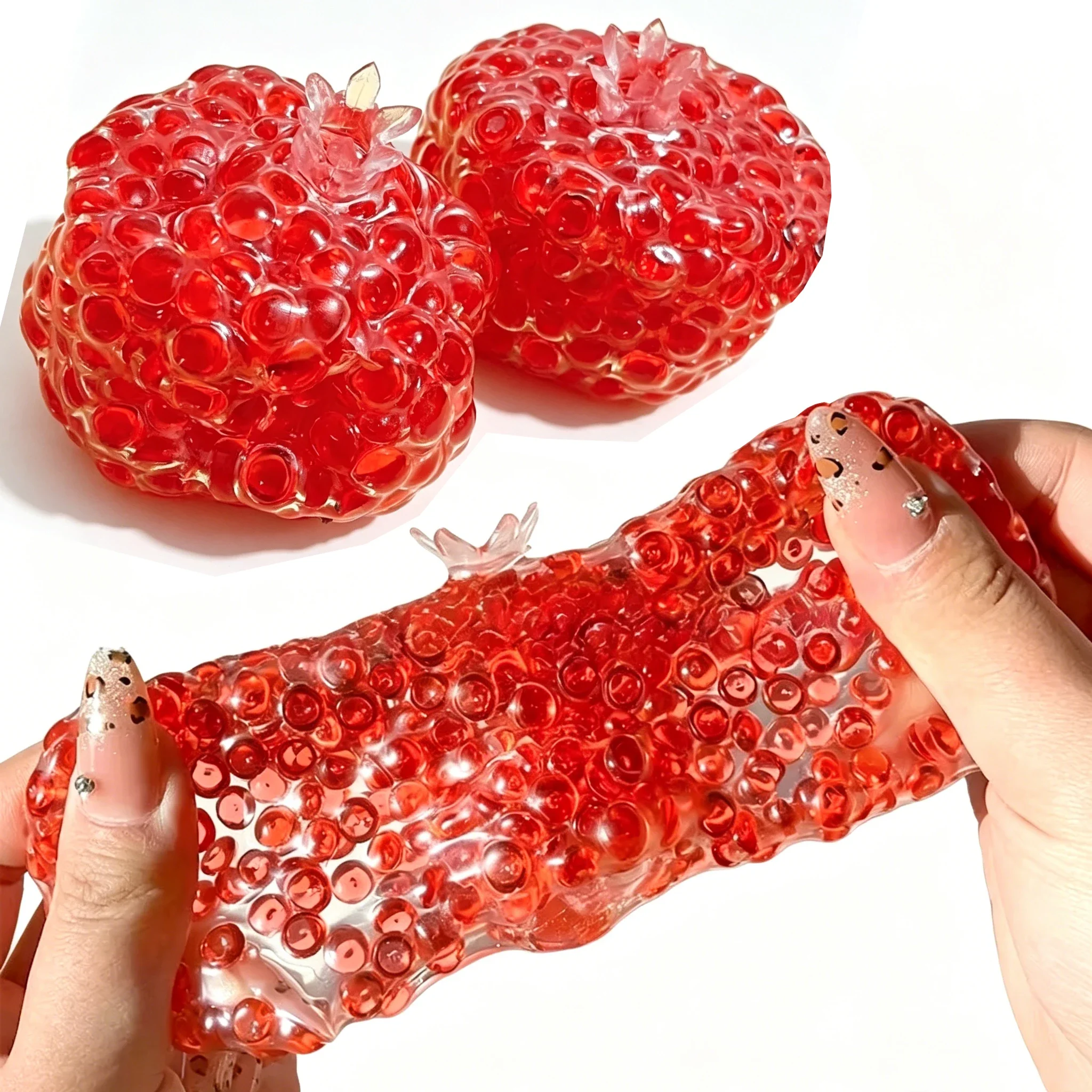 1pc Pomegranate Fidget Stress Ball Durable Acrylic Malleable Squeeze Toy Anti-stress Sensory Toy Party Favor Novelty Relax Gift.