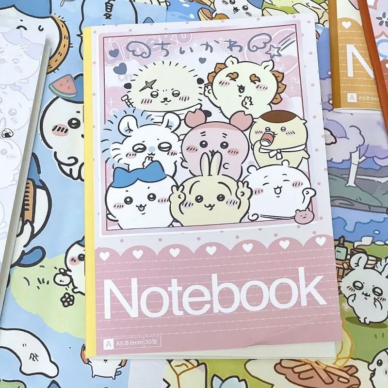 Cute Usagi Chiikawa A5 Ruled Notepad 30 Sheets Thick Paper Smooth Writing Clear Print Writing Pad Journal Planner Study Notebook
