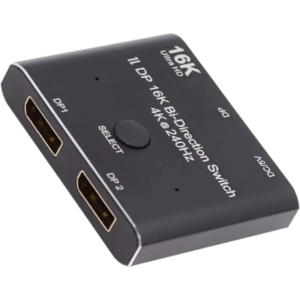 NFHK DP DisplayPort 2.0 Bi-Direction 2x1 Switch Splitter Selector Hub Support HDCP SST Extended 16K@60hz 4K@240hz Convertor