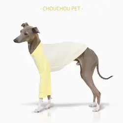 Summer thin pet clothes, yellow patchwork soft Italian greyhound coat, Whippet clothes