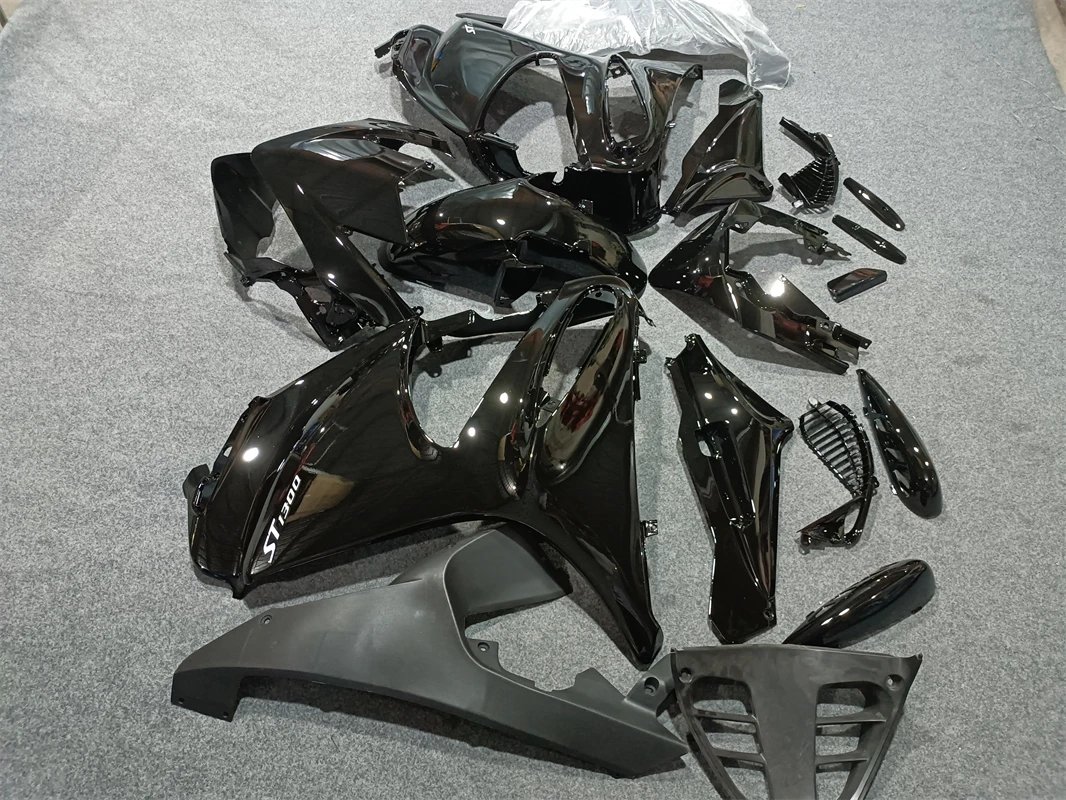 ZXMOTO Motorcycle Full Fairing Kit Set Bodywork Fit For ST1300 2002-2010 Gloss Black Painted ABS Plastics ZXMT Vivid ST 1300