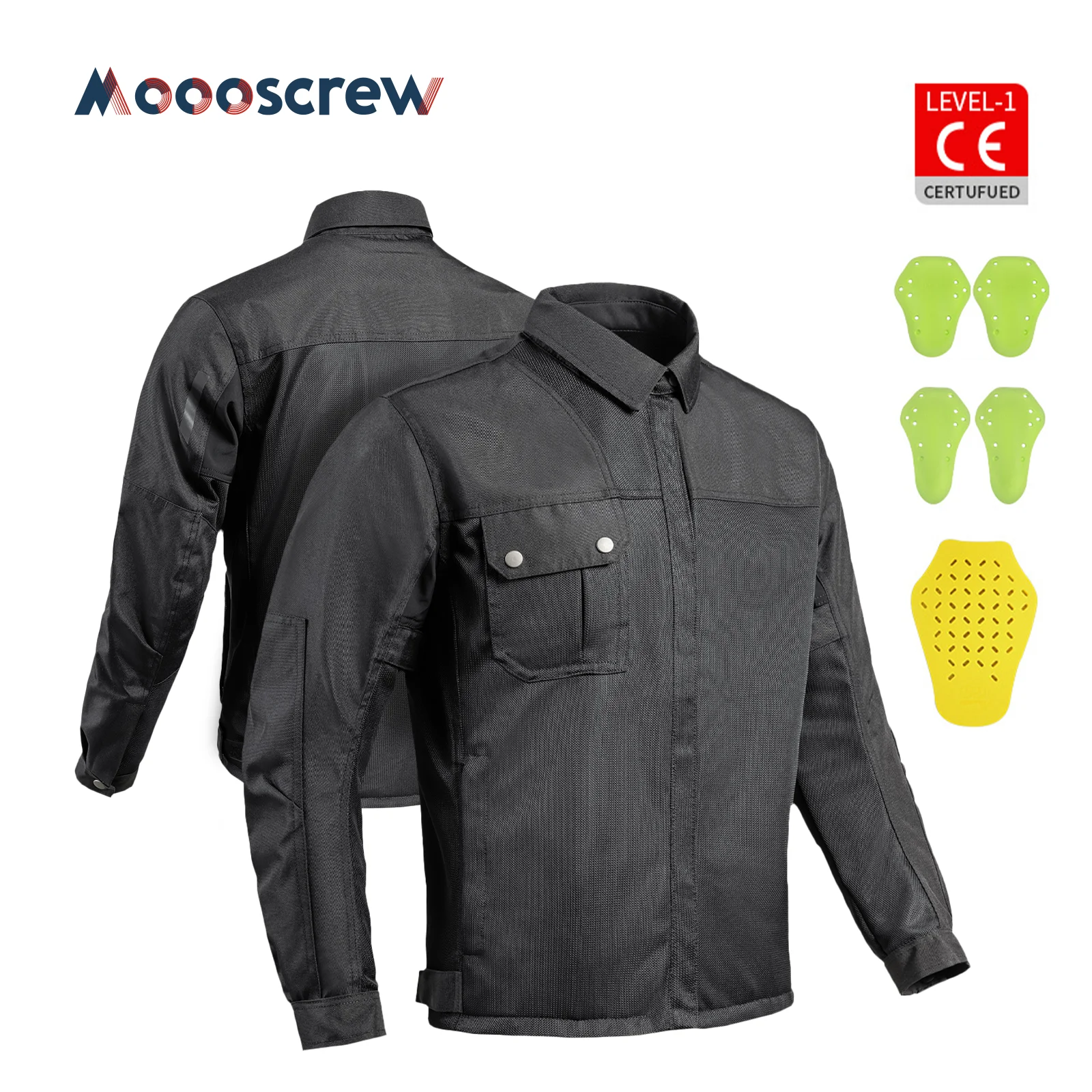 

Universal Summer Motorcycle Jacket, CE Certified Armor with Breathable Mesh Retro Style for Men Casual Protective Riding M-5XL