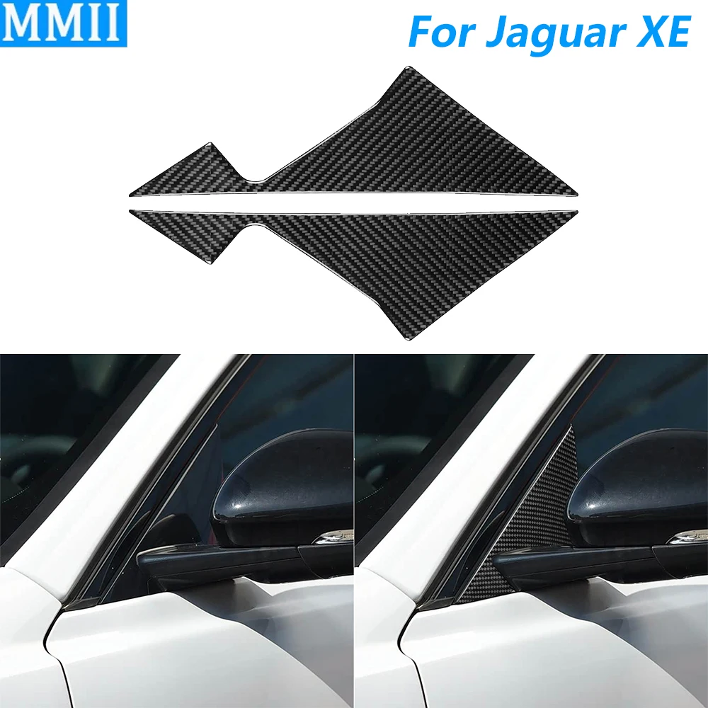 

For Jaguar XE 2016-2019 Carbon Fiber External Door Triangle Window A-pillar Panel Cover Trim Car Accessories Decoration Sticker