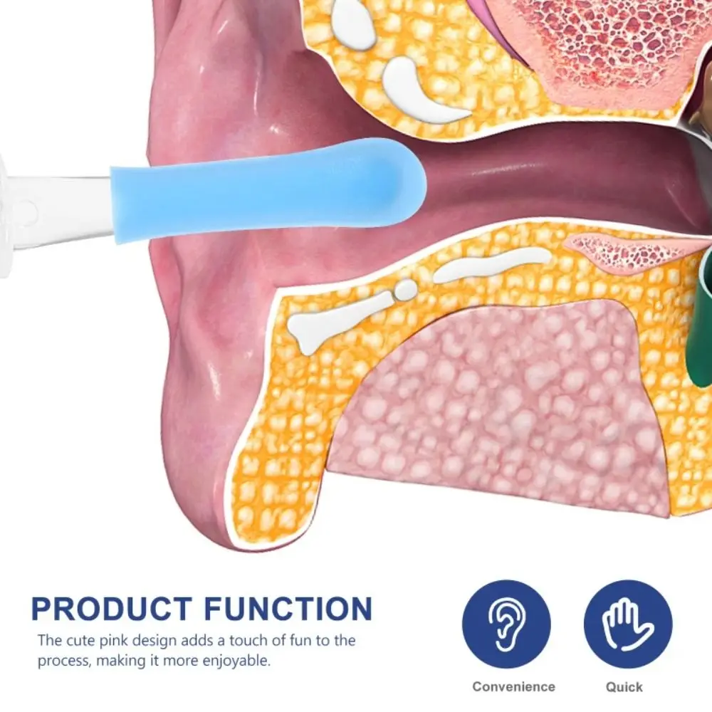 جديد سيليكون الأذن ملعقة الأكمام عدم الانزلاق استبدال الأذن الشمع إزالة نصائح الأزرق دائم الأذن الشمع المنتقى غطاء أدوات تنظيف الأذن