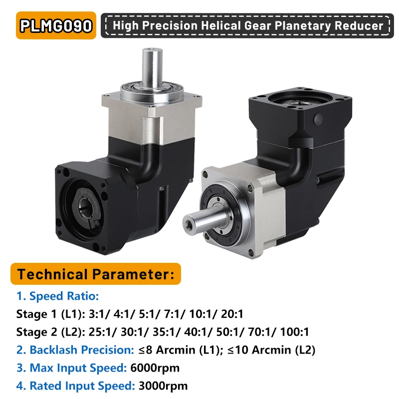 Nema34 Corner Reducer Helical Gear Planetary Gearbox Right Angled Reducer for 750W 1KW Servo Motor Nema34 Stepper Motor