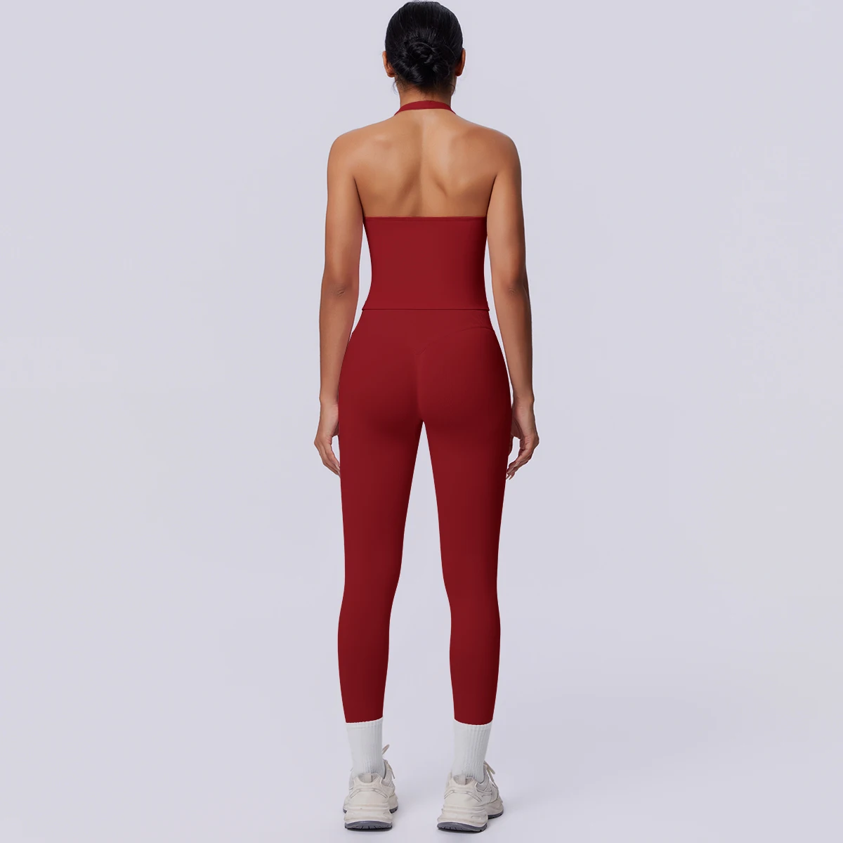 Sport Fitness Kleidung Damen Yoga Set Sommer Gym Lauf-Workout Top Yoga Weste Einfarbige Po-Formende Fitness Hose Yoga Set – Detail 25