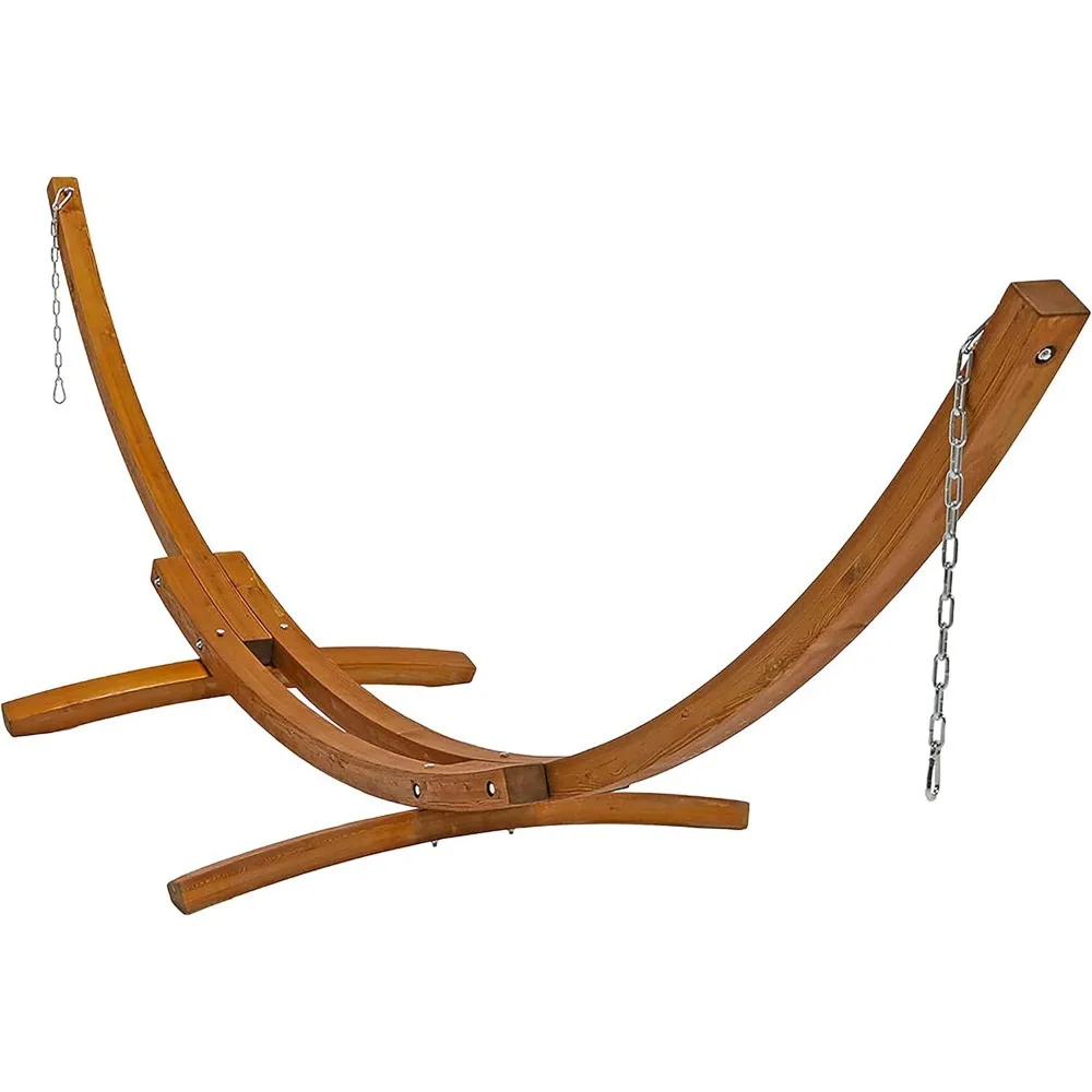 

Curved Wood Hammock Stand Only - 2-Person Wooden Hammock Stand for Outside with 400-Pound Capacity- 13-Foot