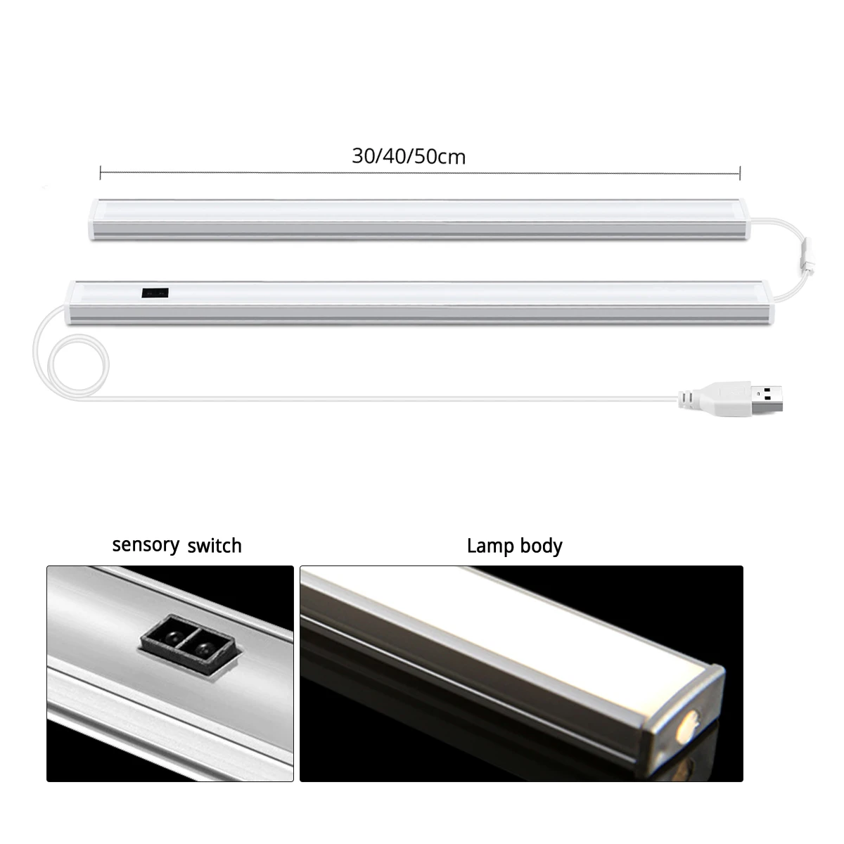 1/2 قطعة 5 فولت USB اليد مسح مفتاح مستشعر LED مصباح القراءة كتاب دراسة ضوء 30 سنتيمتر 40 سنتيمتر 50 سنتيمتر ليلة القراءة مصباح بار أضواء #2