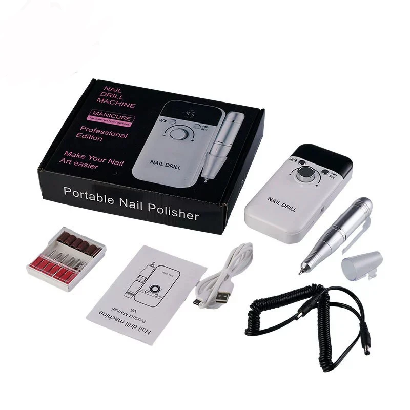 45000RPM Professional Electric Nail Drill Rechargeable Polisher with LCD for Gel Nails Polish Portable Nail File Manicure Too