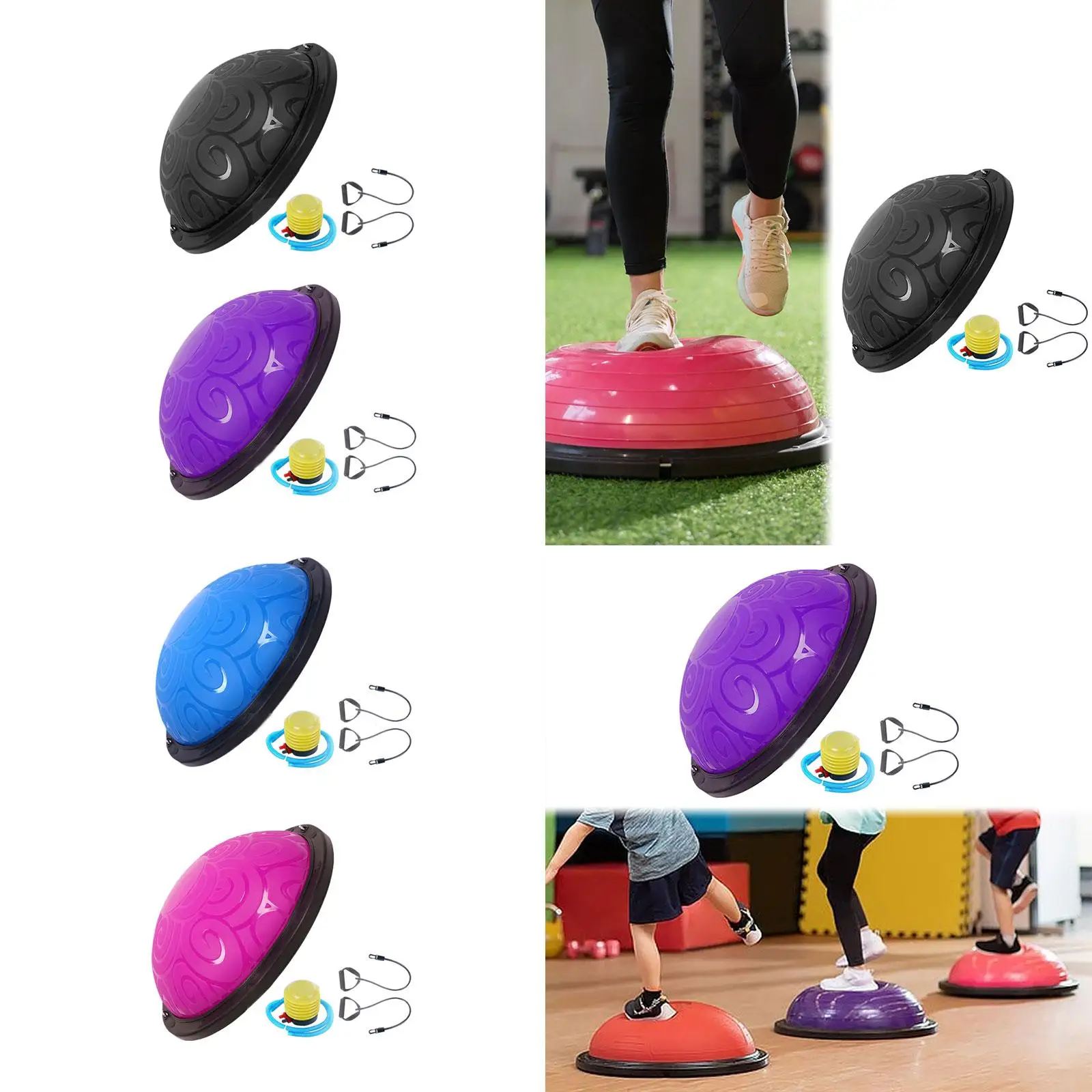 Pelota de equilibrio antideslizante de 18 pulgadas con bomba de pie, pelota central para gimnasio, Fitness, Yoga