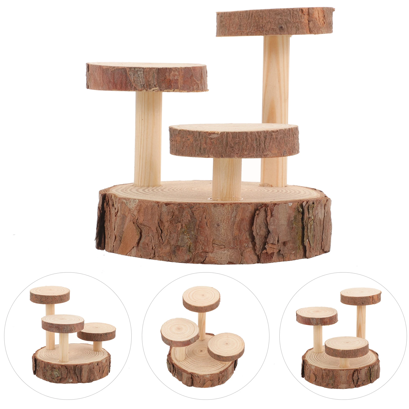 

Multi-layer Shelf Cake Table Stand Tiered Tray Wood Dessert Display Stands Cupcake Wooden Wedding
