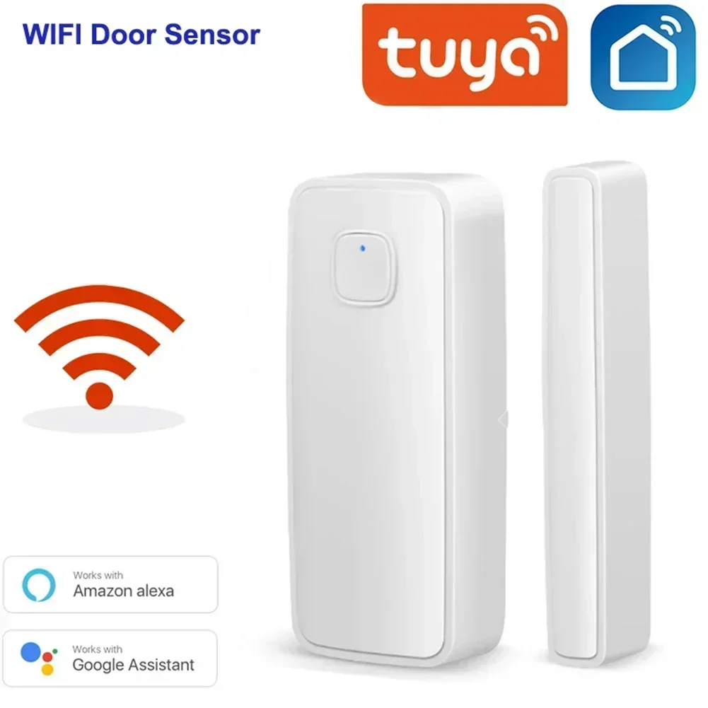 Tuya WiFi Door Sensor Alarm Window Open Close Detectorlife App Control Notification Compatible For Google Alexa Home