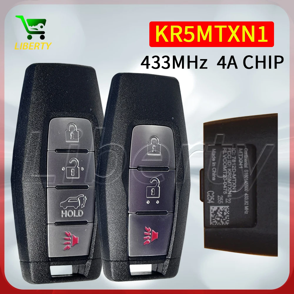 

Liberty FCCID KR5MTXN1 4A Chip 433MHz Keyless Smart Remote Car Key Fob for Mitsubishi Outlander 2021-2022 Vehicle Proximity Card