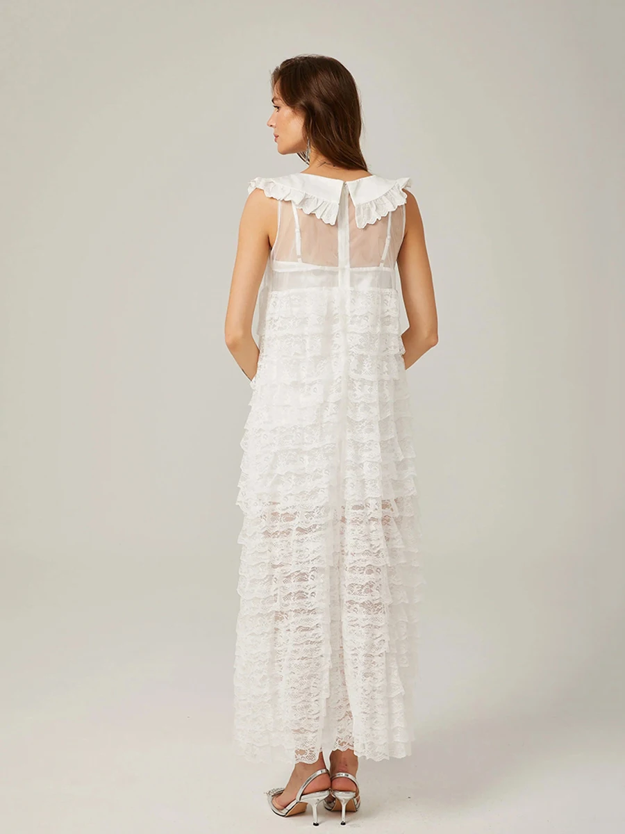 REDDACHiC Abito da babydoll da donna con Cami Slip a strati con volant in pizzo Colletto alla Peter Pan Abito da torta Compleanno Abiti da principessa Cutecore