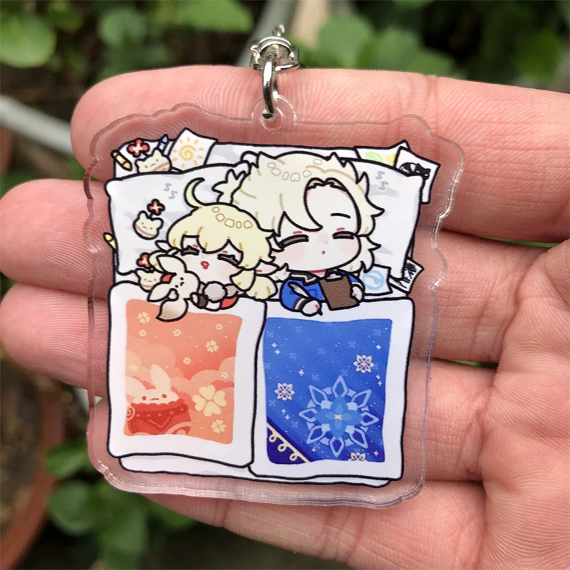 Genshin Impact Wanderer Abyss Mage Tighnari Kamisato Ayaka Keychain Accessories Anime Game Cosplay Pendant Prop Badge Gift image 4