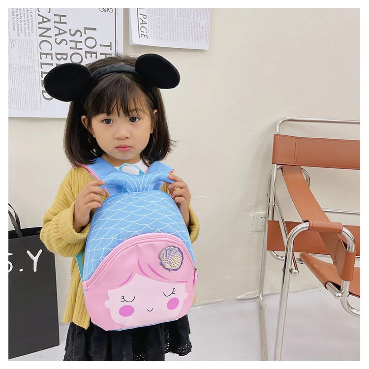 

Детский милый водонепроницаемый нейлоновый рюкзак с милой русалкой, школьный рюкзак для детского сада, легкий маленький рюкзак