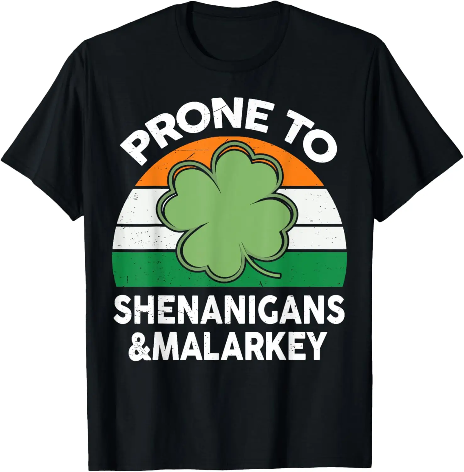 

Funny Prone To Shenanigan & Malarkey St Patricks Day Mom Dad T-Shirt，Comfortable cotton T-shirt