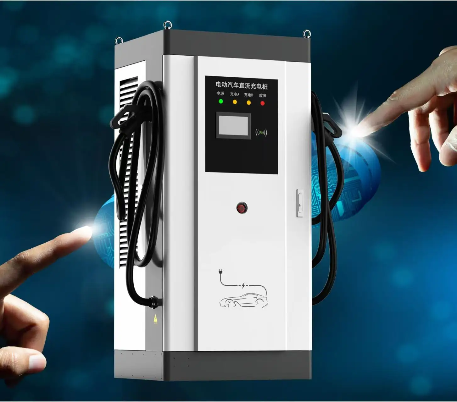 New 80kW-160kW OCPP1.6J CCS2 DC Floor-mounted EV Charger IP54 Multi-Language QR Code Mobile APP RFID POS Payments CE Certified