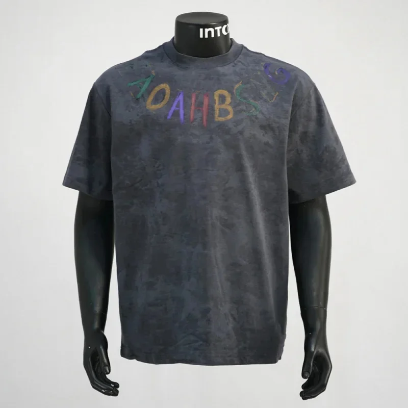 

Модная мужская футболка с короткими рукавами и принтом Tie Dye летом 2026, свободный повседневный уличный топ с круглым вырезом в стиле ретро