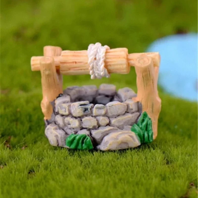 1Pcs Garden Mini Water Well Figurines Miniature Craft DIY Ornament Home Decor Home Accessories Handmade Gifts