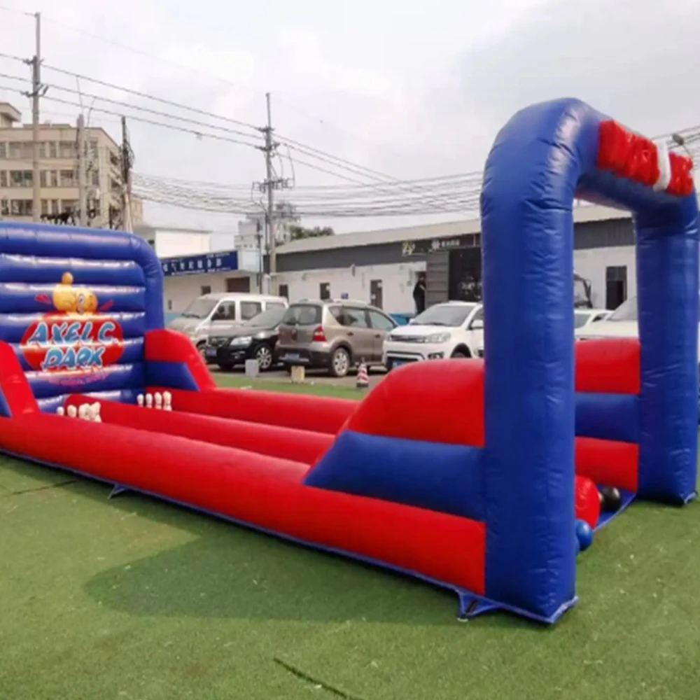 6m Inflatable Double Lane Inflatable Bowling Alleys with Bowling Pins for Kids and Adults Sport Game