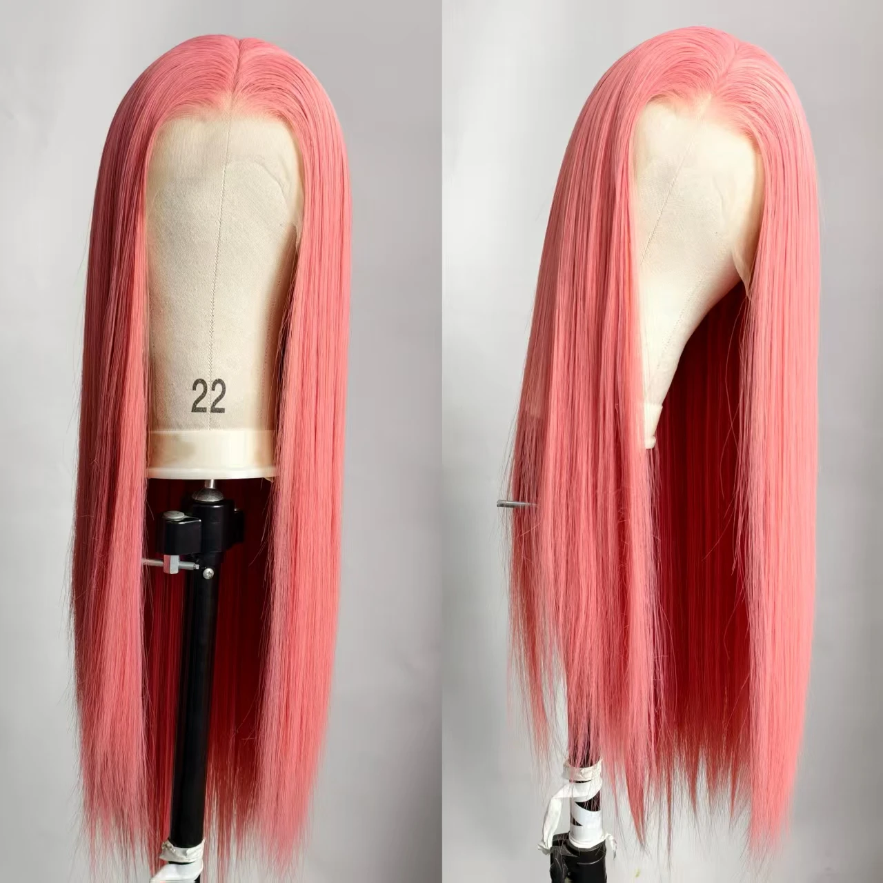 

Pink Lace Front Wig Long Straight Synthetic Lace Front Wig Pre Plucked Wear and Go Glueless Wigs for Women