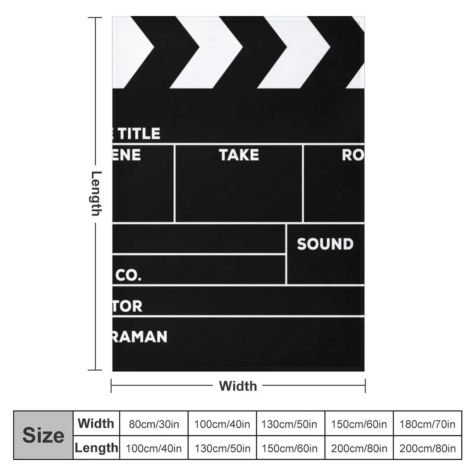 Movies Director Filmmaker Movie Slate Film Slate Clapperboard Throw Blanket couch cozy soft plush fuzzy picnic outdoor blanket