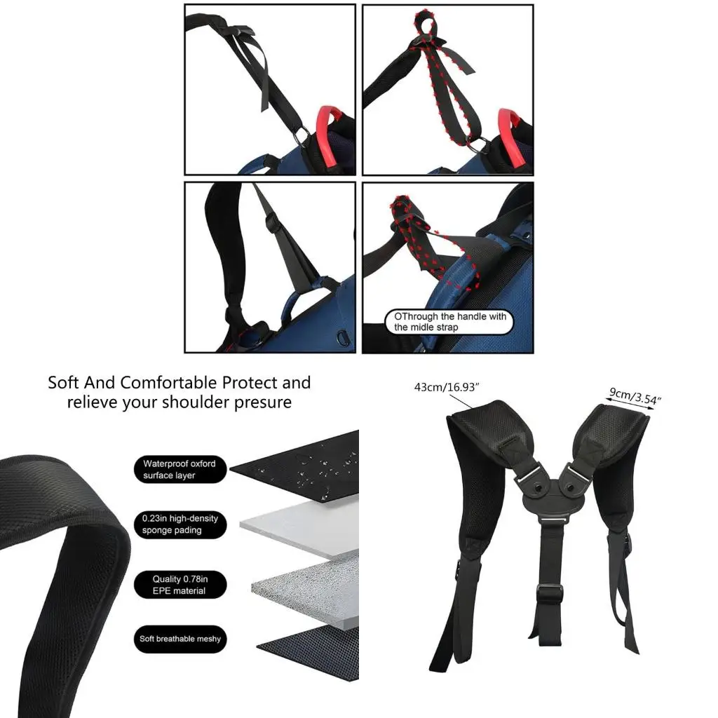 

Q39E Comfortable Golf Bag Shoulder Strap Backpack Carry Strap Golf Bag Accessories
