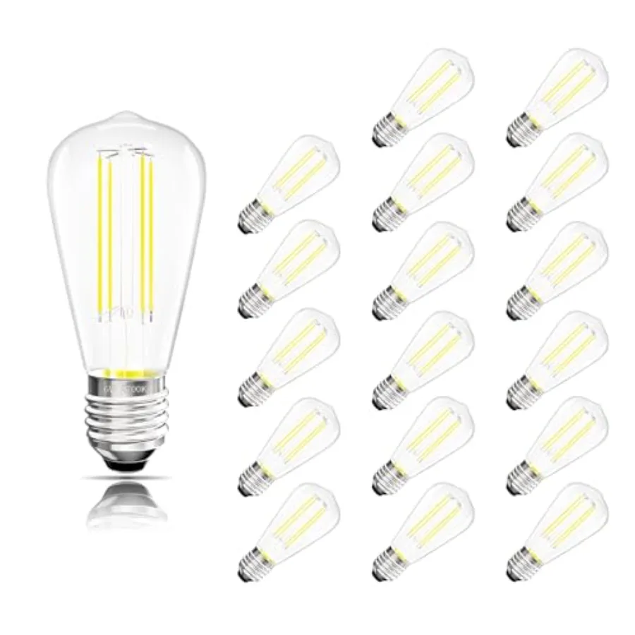 Edison Bulbs E26 Medium Base, 750LM ST19 Vtage LED Filament Bulb Clear Glass, Equivalent 75W Dimmable Lights Bulb 90+ CRI for C