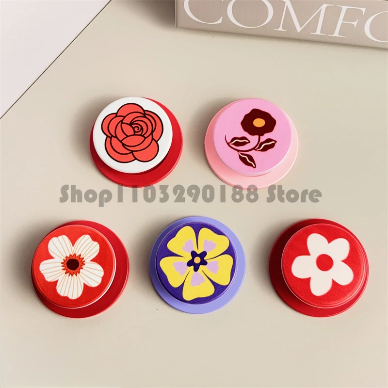 

INS Korean Cute Flower Magnetic Holder Phone Grip Tok Griptok Phone Stand Holder Support For iPhone 16 For Pad Magsafe Smart Tok