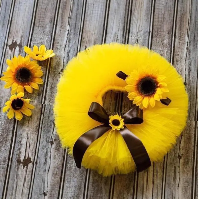 A5YC Girl Photography Props Infant Photography Costume Headband Bowknot Skirt Photo Clothes Baby Supply