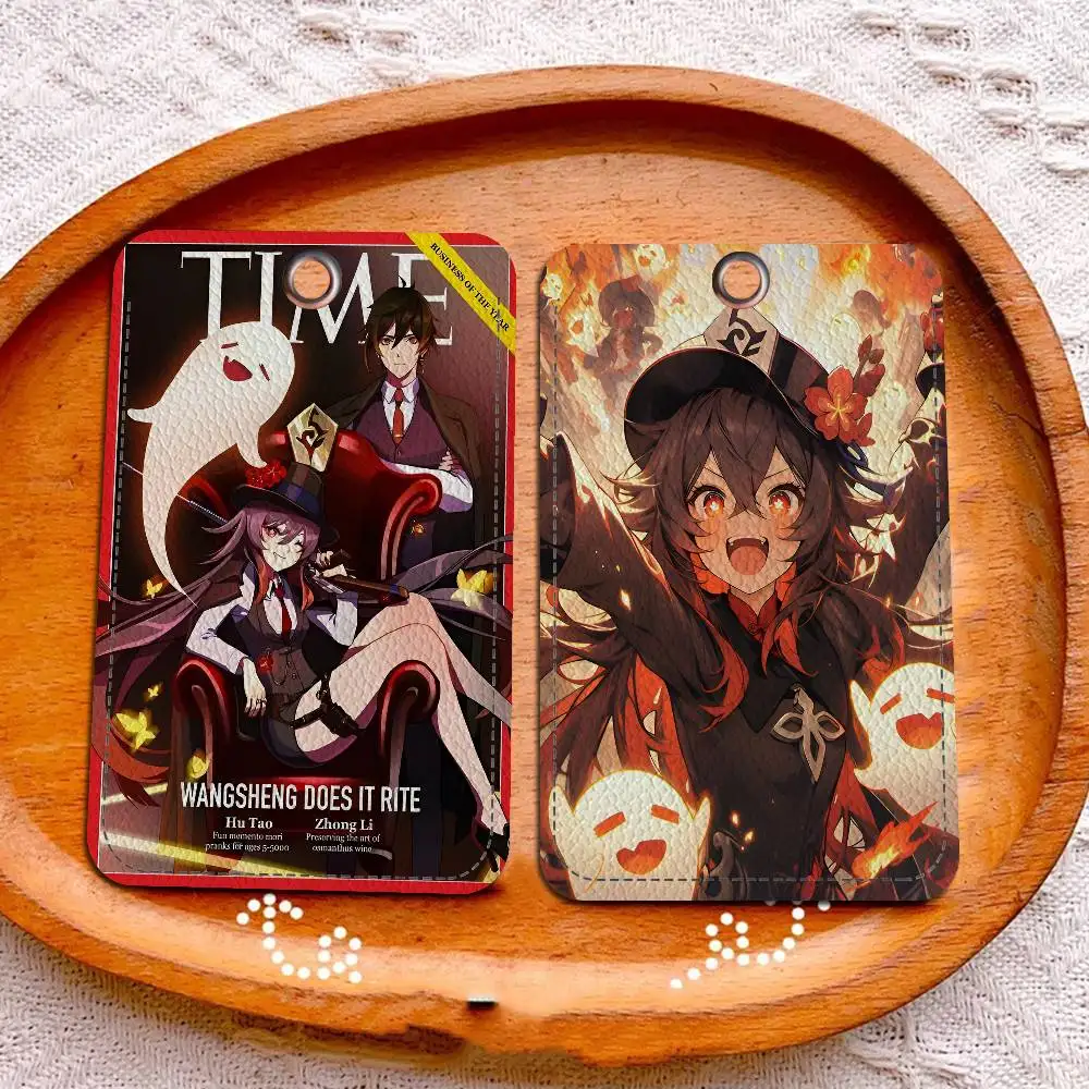 حامل بطاقات مطبوع شخصي من Hu Tao Genshin Impact Wiki مناسب لحامل بطاقات الباب للفتيات وسلسلة مفاتيح حامل شارة للنساء #3