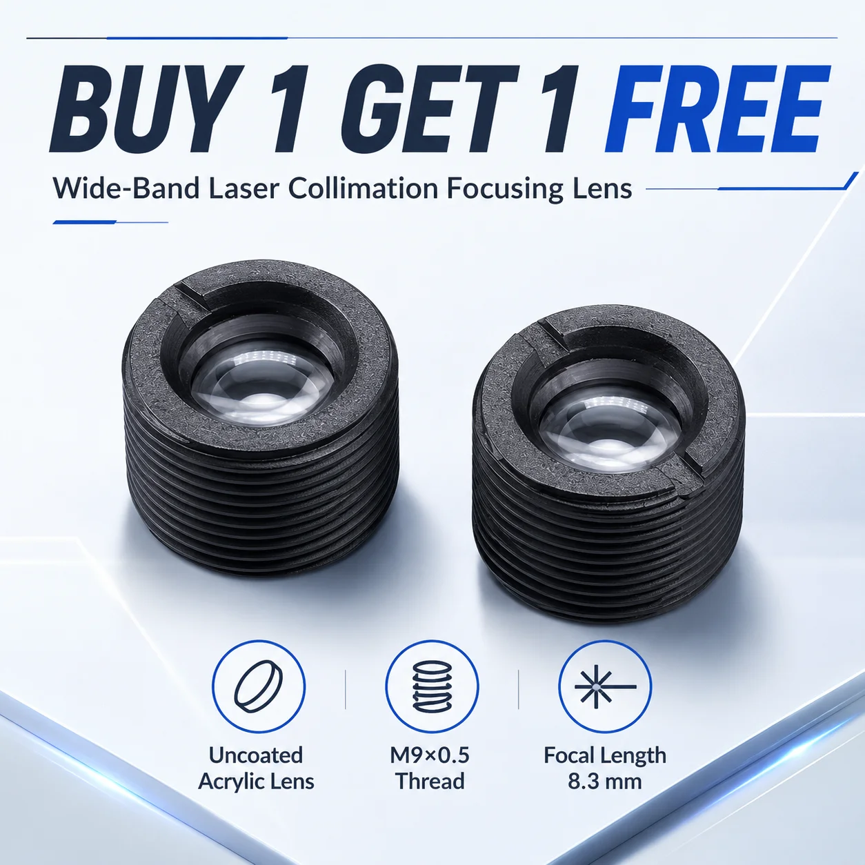 ZhonNa M9x5 Wide-Band Laser Collimation Focusing Lens 9mm Acrylic Optical Holder for Tools & Instruments Equipment Accessories