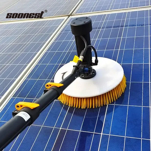 Single Head DC AC Solar Panel Cleaning Machine 3.5M 5.5M 7.5M Telescopic Pole Tool Water Feed PV Rotating Brush For Solar Panel