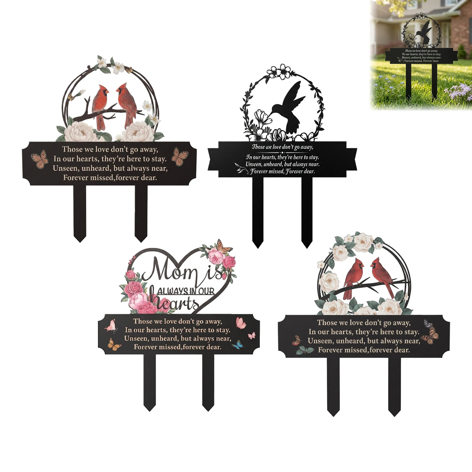Cardinal-Bird Yard Decor Stake Weatherproof Iron Outdoor Garden Ornament For Lawn Flower Bed